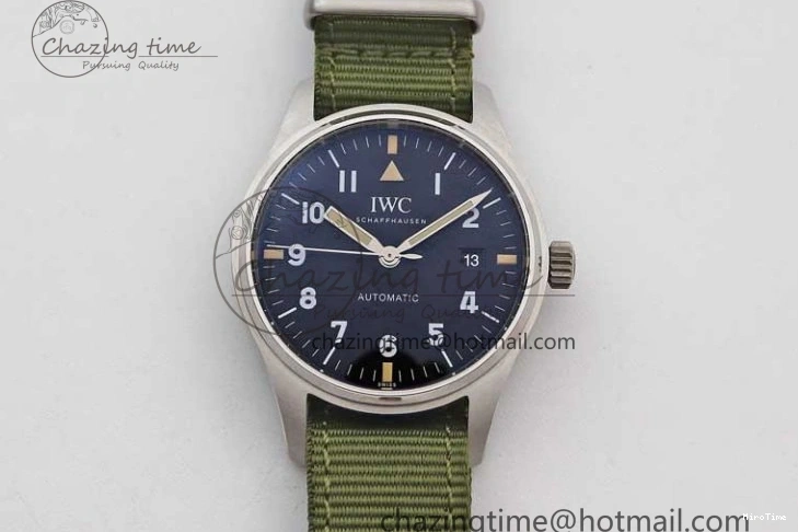 MIROTIME 0126 FastDry Mark XVIII “TRIBUTE TO MARK XI” IW327007 M+F 1:1 Best Edition Black Dial on Green Nylon Strap A 7050